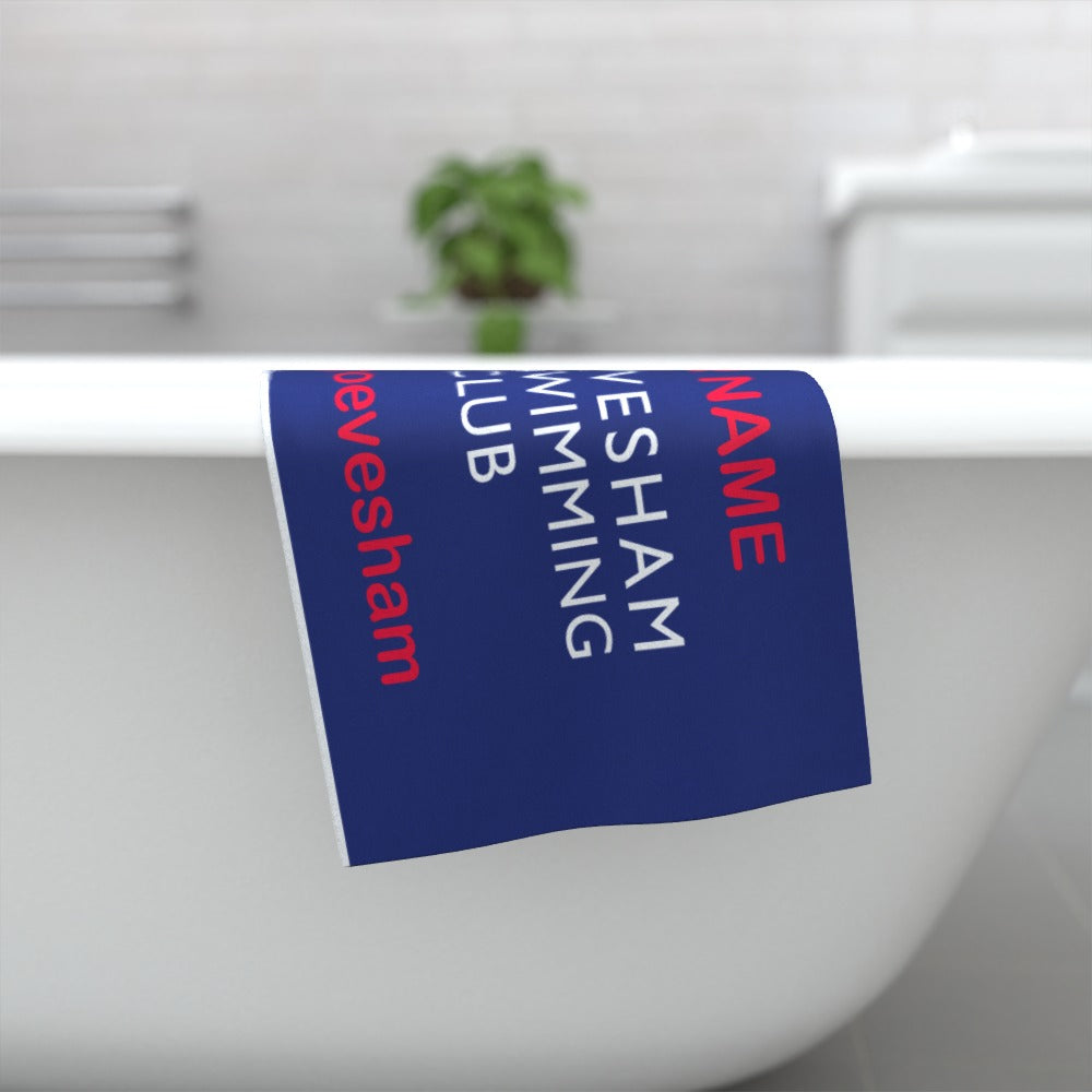 Evesham Swimming Club Team  Towel - Personalised. 50cm x 30cm